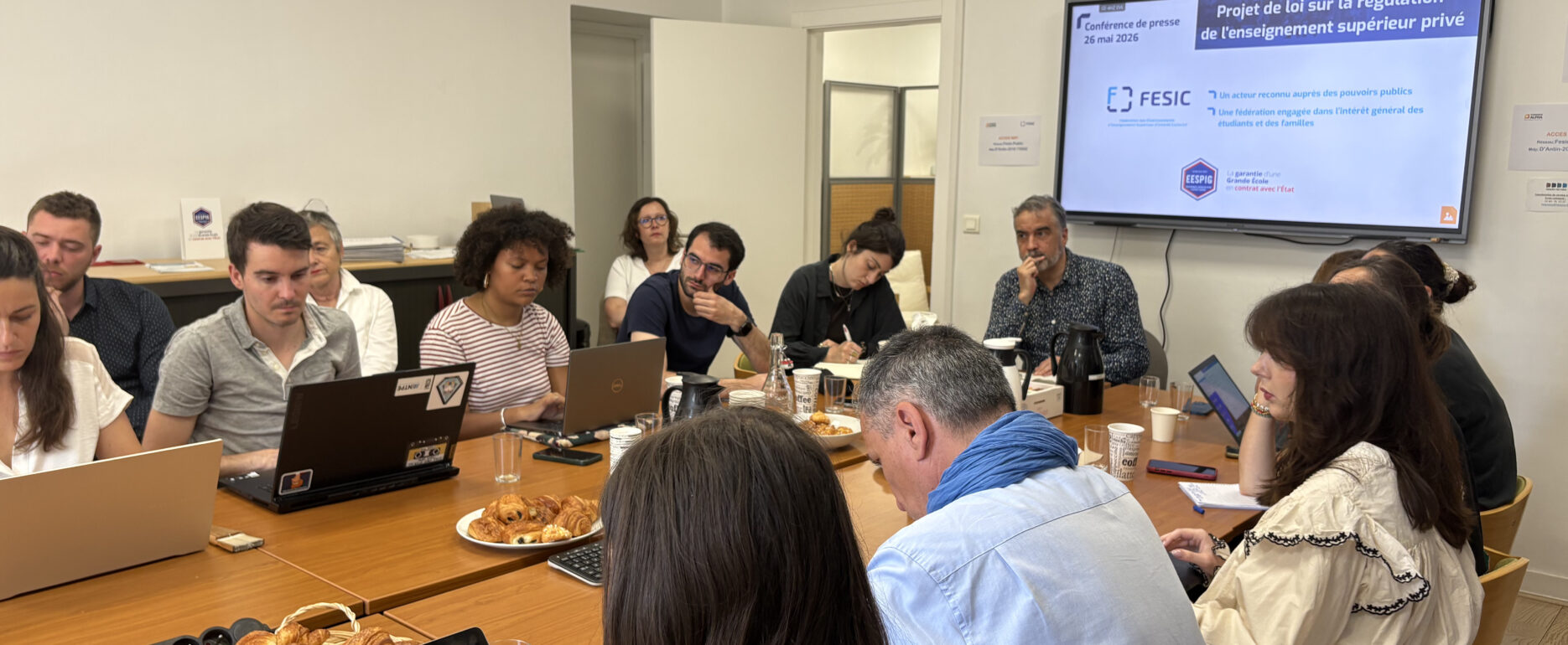 Conférence de presse de la FESIC en mai 2026 concernant le projet de loi sur la régulation de l'enseignement supérieur privé.